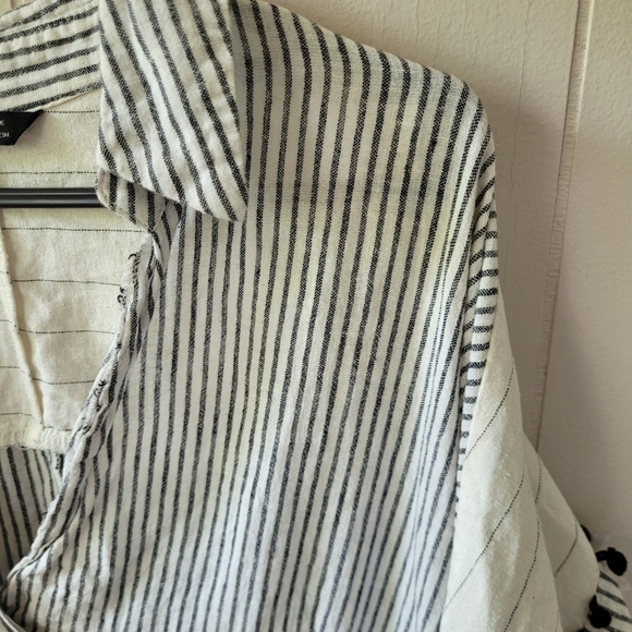 Zara Basic Tunic Top Linen Blend Size Small - Picture 2 of 11